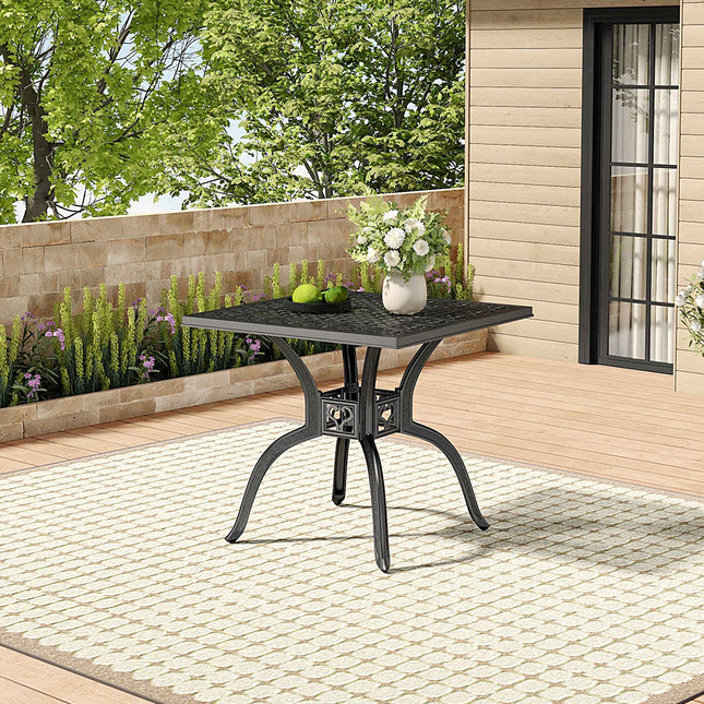 Black Cast Aluminum Outdoor Dining Table 79x79cm