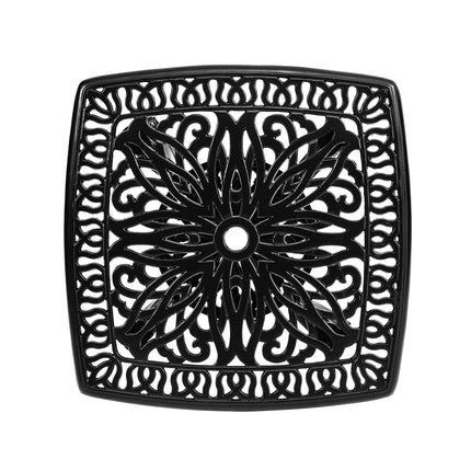 62x62cm Black Square Cast Aluminum Outdoor Bistro Table