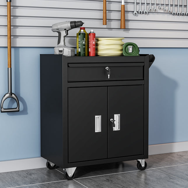 Lockable Rolling Tool Trolley Storage Cabinet