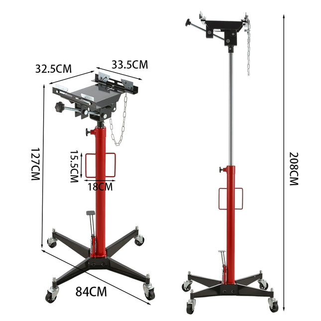 Red 0.5 Ton High Lift Transmission Jack