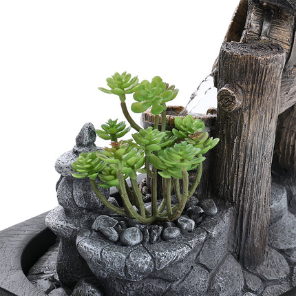 Tabletop Fountain Water Feature with LED Light Home Decoration
