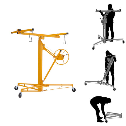 11 Ft Plaster Board Drywall Lifter Hoist Lifter with Rolling Casters