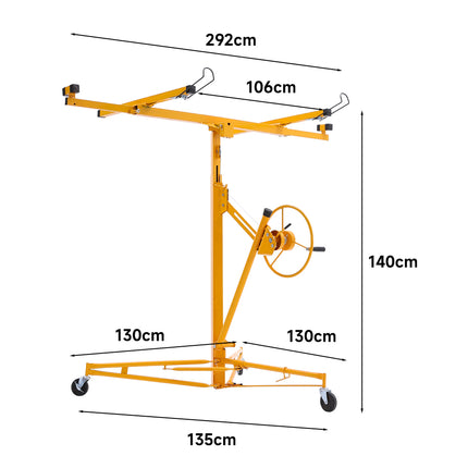 11 Ft Plaster Board Drywall Lifter Hoist Lifter with Rolling Casters