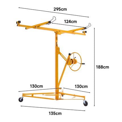 11 Ft Plaster Board Drywall Lifter Hoist Lifter with Rolling Casters