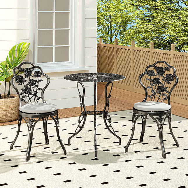 3pcs Cast Aluminum Outdoor Bistro Dining Set