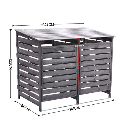 Spruce Wood Garbage Can Garden Storage Shed