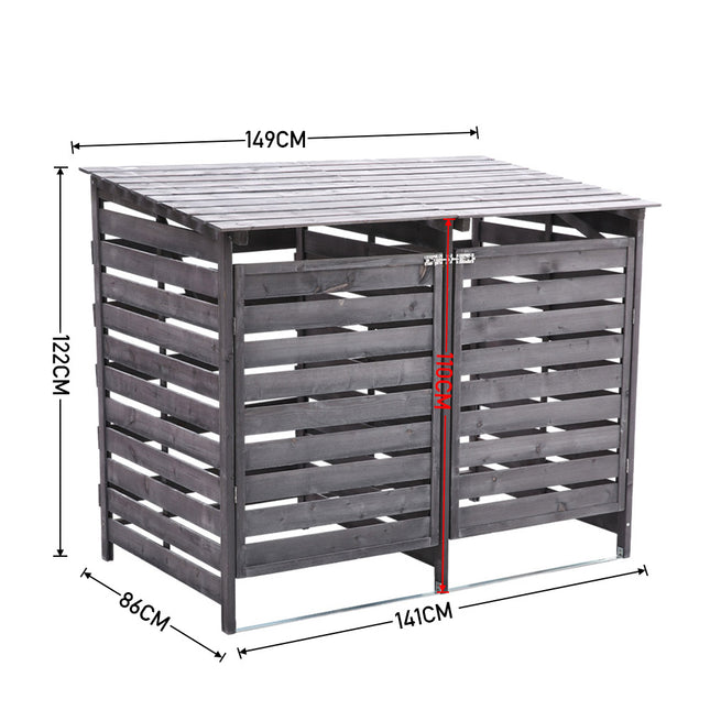 Spruce Wood Garbage Can Garden Storage Shed