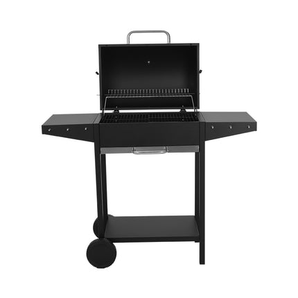 Outdoor Garden Charcoal Grill with Side Tables and storage rack