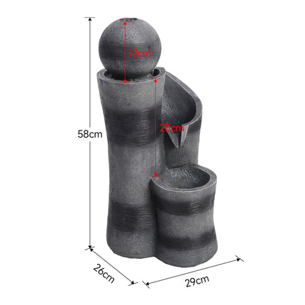 Outdoor Solar-Powered Water Fountain Decor with LED Lights