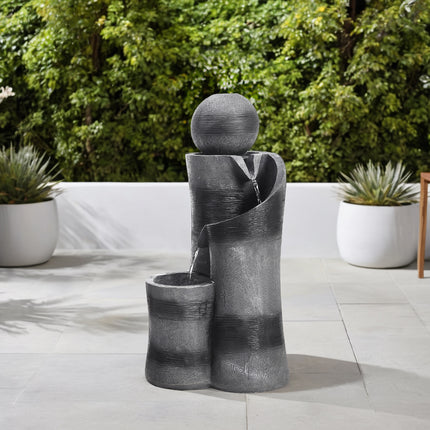 Outdoor Solar-Powered Water Fountain Decor with LED Lights
