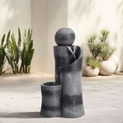 Outdoor Solar-Powered Water Fountain Decor with LED Lights