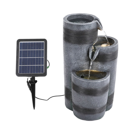 3 Tier Bowl Outdoor Solar Powered Water Fountain Decor 48cm H