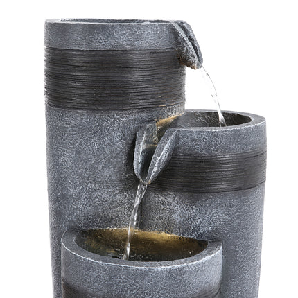 3 Tier Bowl Outdoor Solar Powered Water Fountain Decor 48cm H