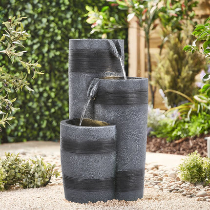 3 Tier Bowl Outdoor Solar Powered Water Fountain Decor 48cm H
