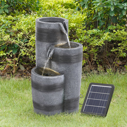 3 Tier Bowl Outdoor Solar Powered Water Fountain Decor 48cm H