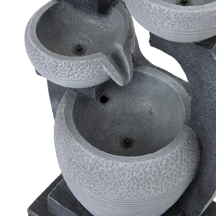 Outdoor Solar Powered Resin Water Fountain Rockery Decor 64cm