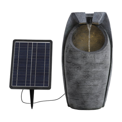 56cm H Outdoor Solar Powered Resin Water Fountain Rockery Decor with Light