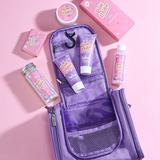 Rose Water Scent Spa Bath Set Travel Toiletry Kit