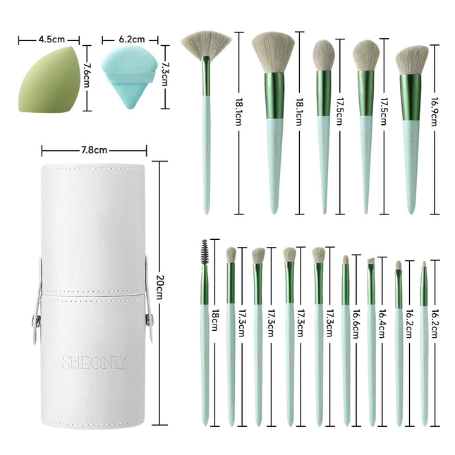 Makeup Brush Set 14 Pcs for Foundation Powder Concealers Eye Shadows Blush