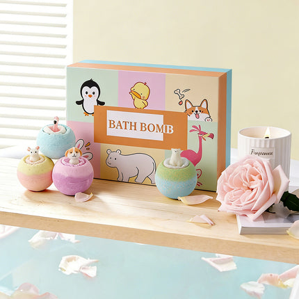 6pcs Fizzy Bubble Bath Bombs Set with Toys for Kids