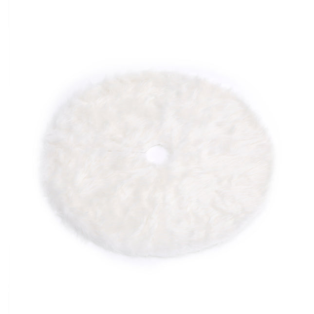 Large Faux Fur Snow Plush Skirt Base Floor Mat for Christmas Tree Decor White 122CM