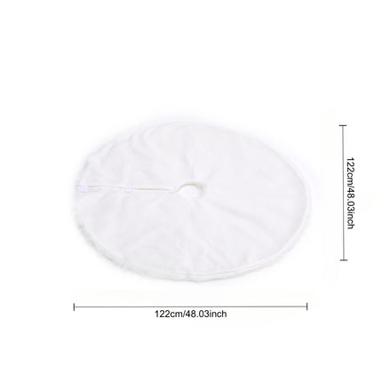 Large Faux Fur Snow Plush Skirt Base Floor Mat for Christmas Tree Decor White 122CM