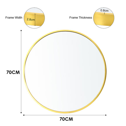 Dia 70cm Round Bathroom Mirror Gold Nordic Mirror