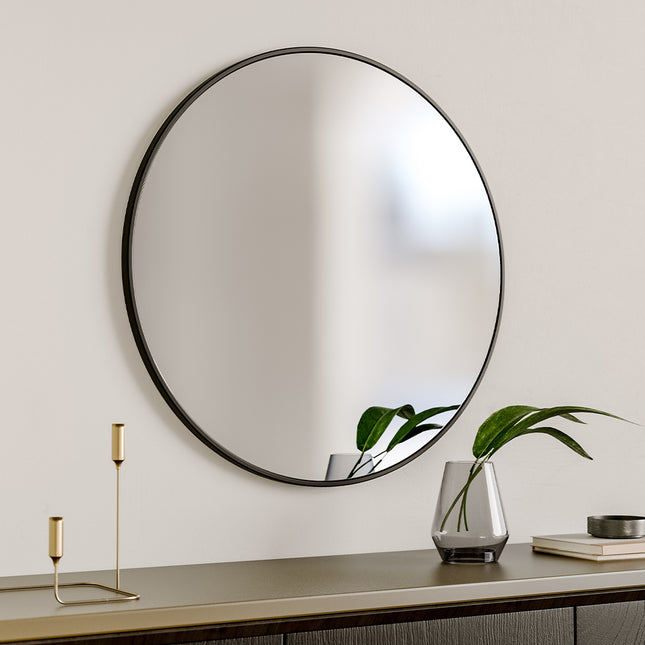 Dia 60cm Round Bathroom Mirror Black Nordic Mirror