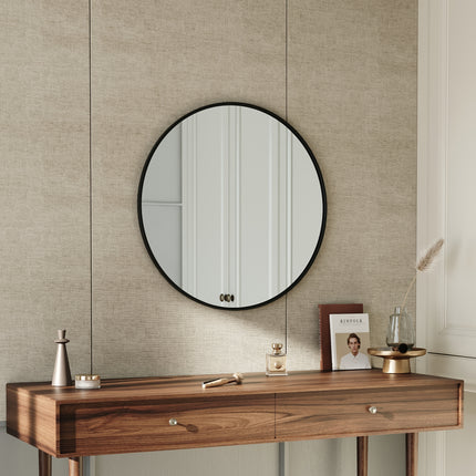 Dia 70cm Round Bathroom Mirror Black Framed Nordic Mirror