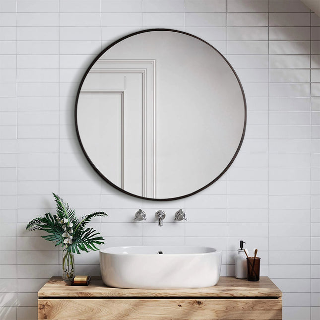 Dia 70cm Round Bathroom Mirror Black Framed Nordic Mirror