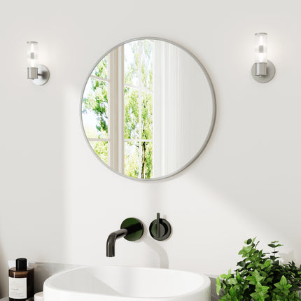 Dia 40cm Round Bathroom Mirror White Framed Nordic Mirror