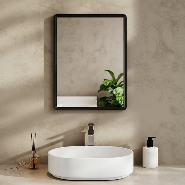 46x61 cm Bathroom Mirror Black Framed Decorative Mirror