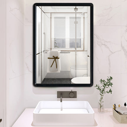 28 x 20 Rectangular Black Framed Bathroom Wall Mirror