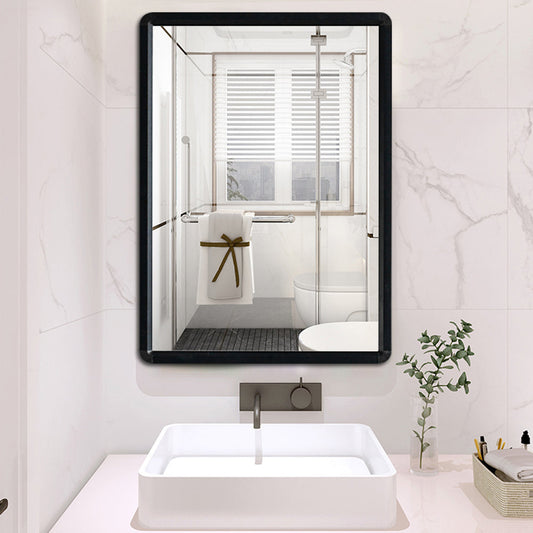 28 x 20 Rectangular Black Framed Wall Mounted Bathroom Mirror