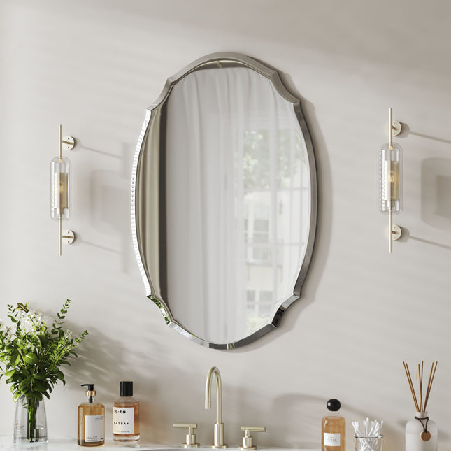 Wall Mounted Mirror with Bevelled Edge 40cm x 60cm