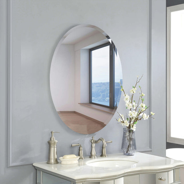 Frameless Oval Wall Mounted Mirror