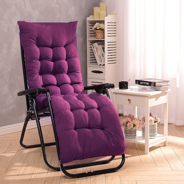 Purple Sun Lounger Cushion Pad Garden In/Outdoor Recliner Chair Seat Pads