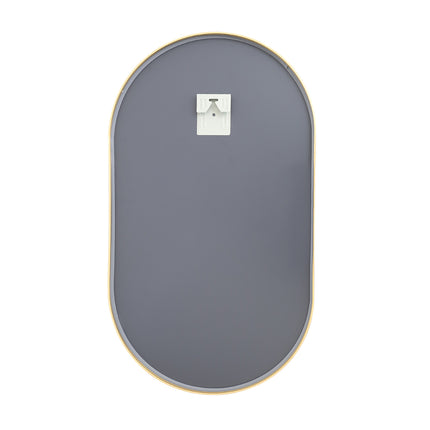 70cm H Modern Oval Metal Wall Mirror Gold