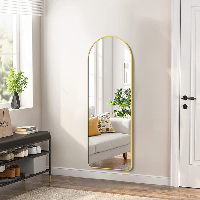 120cm Gold Arched Full Length Wall Mirror for Home Decor