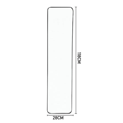 118cm H Wall Full Length Mirror with Black Metal Frame
