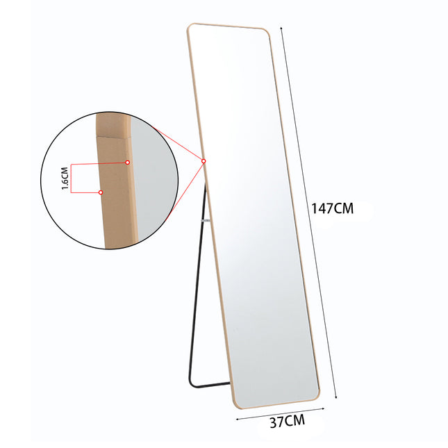 147cm H Modern Rectangular Metal Frame Floor Mirror