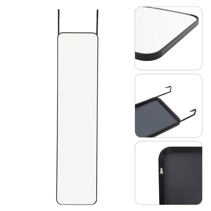 118cm H Full Length Mirror with Rounded Corners Door Hanging Black Mirror