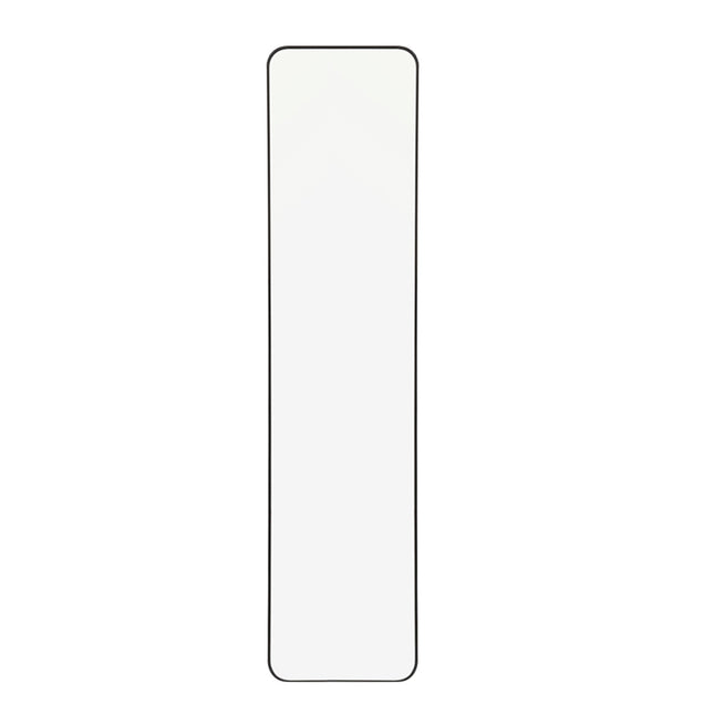 118cm H Full Length Mirror with Rounded Corners Door Hanging Black Mirror
