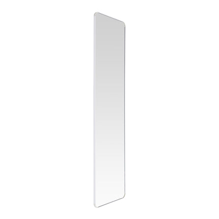147cm H Rectangular White Full Length Mirror with Rounded Corners Door Hanging