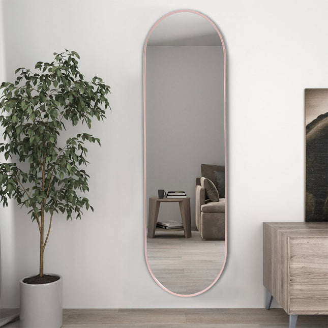 150cm H Modern Rose Gold Oval Full Length Wall Mirror