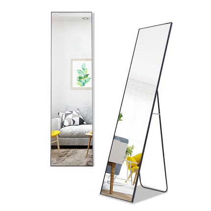 147cm Black Modern Rectangular Metal Freestanding Mirrors