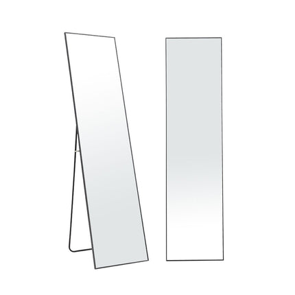 147cm Modern Rectangular Metal Full Length Mirror Black