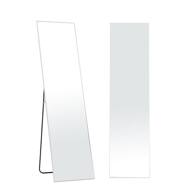 147cm H White Rectangular Full Length Mirror Freestanding Hanging