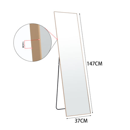 147cm H Gold Rectangular Full Length Mirror Freestanding Hanging