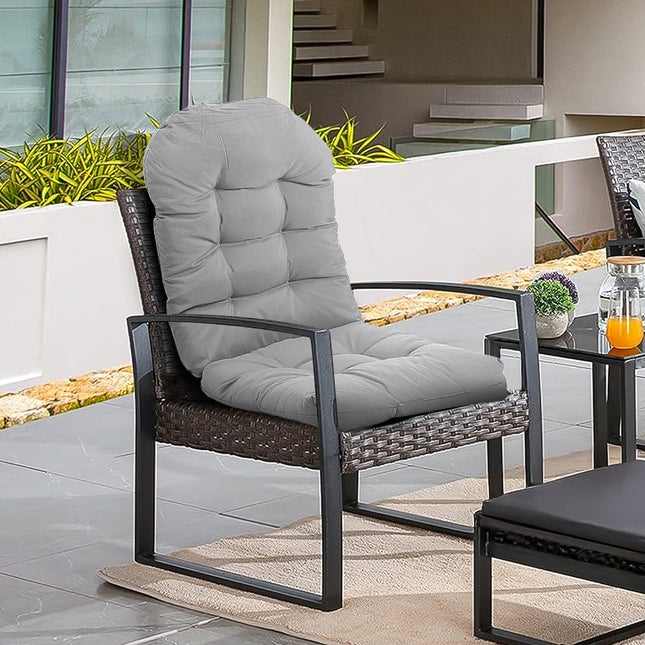 125x53cm Outdoor Garden Patio Waterproof Tufted Seat Cushion Light Grey